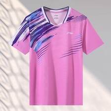 Li Ning Men's Table Tennis Badminton T-shirt Sports Short Sleeve Tee 25-06051