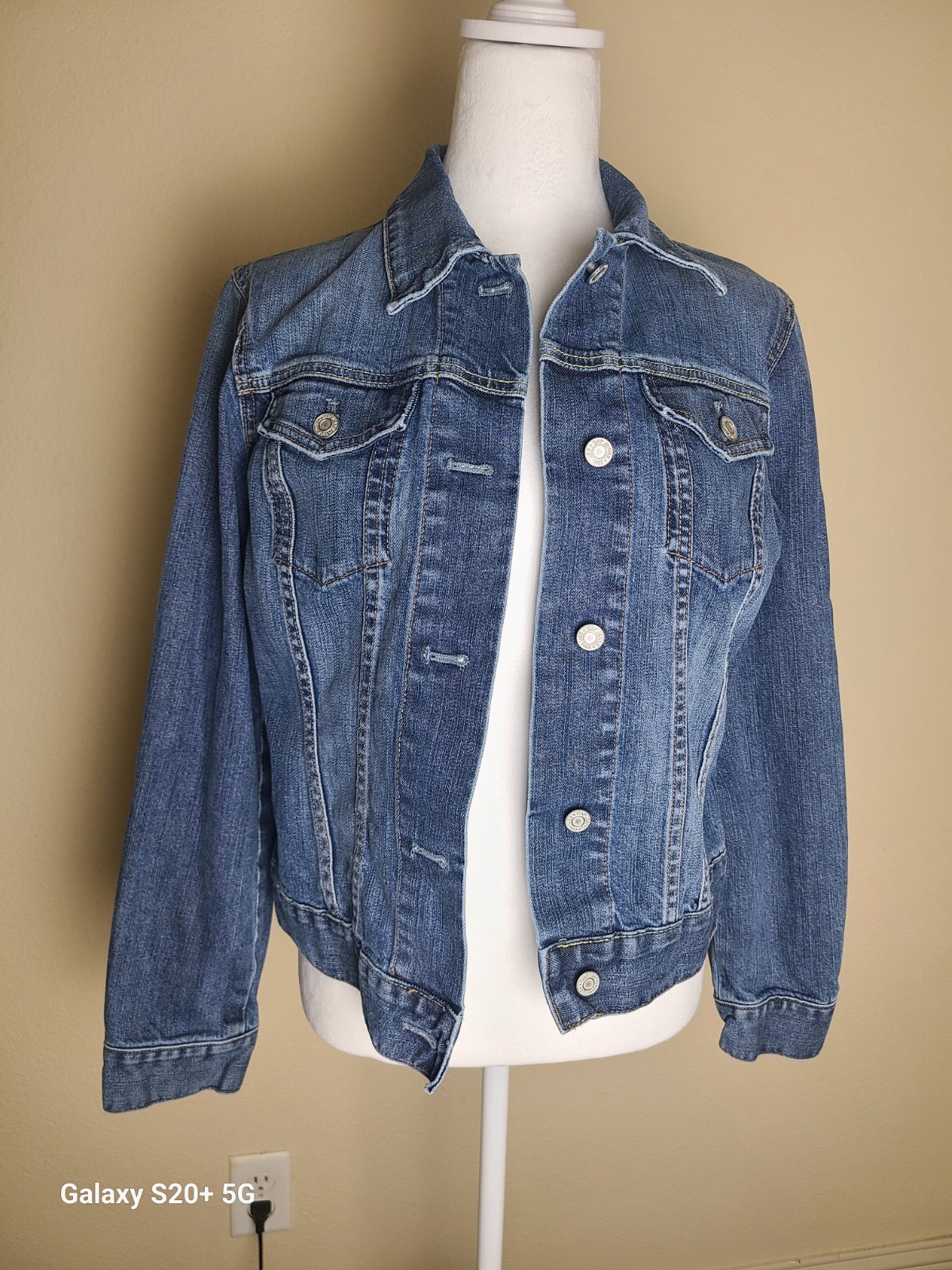 Gap Blue Jacket Collared Button Pockets Long Slee… - image 1