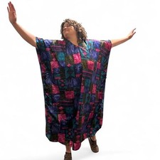 Oversized purple and pink patchwork kaftan with a boho vibe OSFM