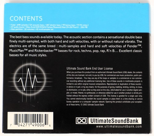 USB Soundscan V2 06 Electric Acoustic Bass Akai Sample/Sound Library/Sampling CD - 第 4/4 張圖片