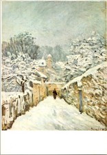 Snow at Louveciennes France Impressionism Art Continental Postcard B710