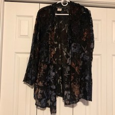 Vintage Carole Little Velvet Burnout Jacket Women's Size 6 Whimsigoth