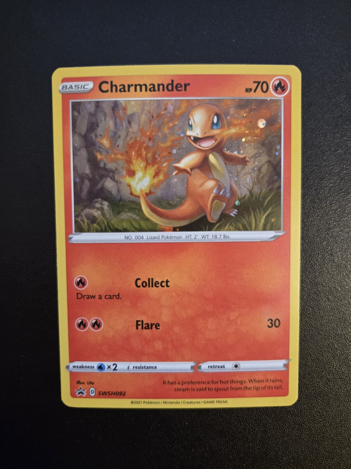 Pokémon TCG - Charmander SWSH092 - SWIRL Rare - Black Star Promo NM
