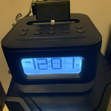 iHome Space Saving Wake Sleep Lighting Dock Radio Alarm Clock Speaker - IPL10