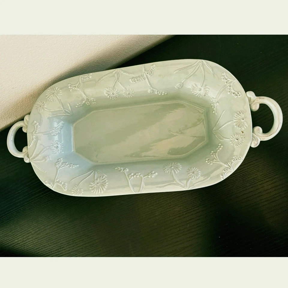 ¡Difícil de encontrar! Plato de verduras con pergamino verde menta de la colección Madison retirado Foto 3 de 4