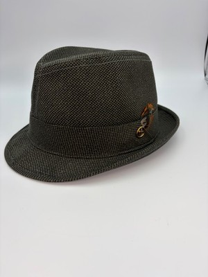 Vintage United Hatters Cap and Millinery Textured Tweed Fedora Trilby Hat 6 5/8