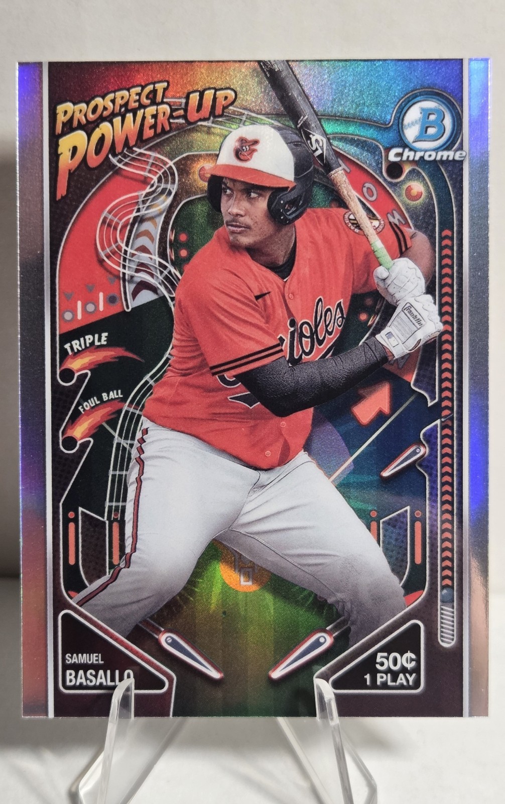 2024 Bowman Chrome Samuel Basallo Prospect Power-Up Refractor RC