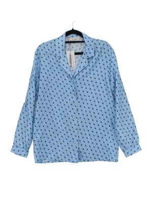 Lisou Damen Bluse UK 8 Blau 100% Sonstige Langarm Kragen Basic
