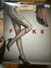 Falke Made In Germany Polka Dot Black Pantyhose Size 3 Tall (Medium/Large)