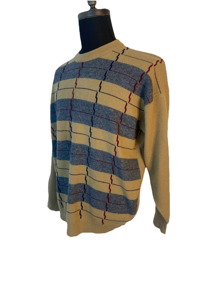 Suéter de Lana de Cordero Lyle & Scott De Colección Para Hombres 2XL Tostado Tejido con Cable Nueva Zelanda Foto 3 de 4