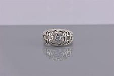 Sterling Silver 11mm Rounded Openwork Dome Band Ring 925 Sz: 6