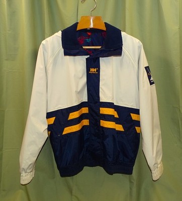 Helly Hansen Sailing Jacket with Hood Sz M made in Portugal Nice Cond.