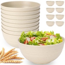 UUGLAM Unbreakable Cereal Bowls 6 inches width x 3 height , A-Beige