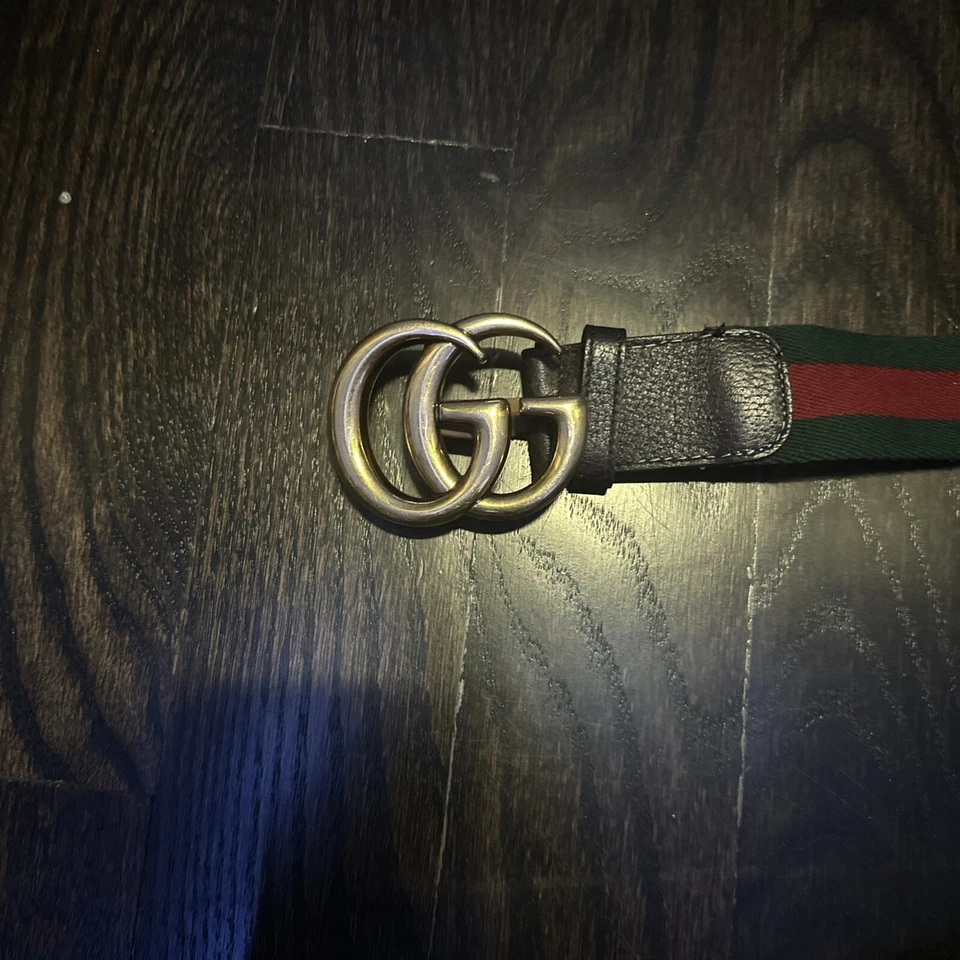 gucci Women’s belt Material With Gold Buckle 35 Inches - Image 2 of 3