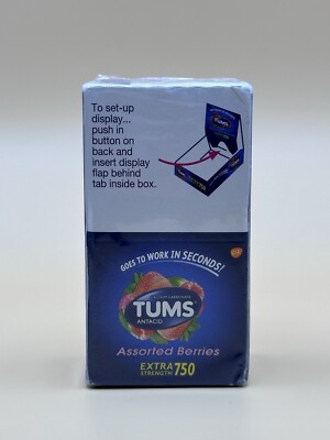 Tums Assorted Fruit Extra Strength 750 Antacid Tablets Hearburn Box of 12 Rolls