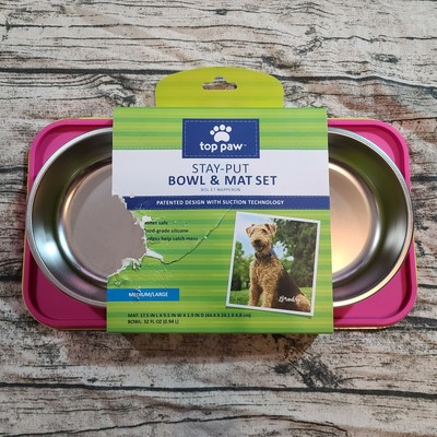 top paw stay put bowl and mat set