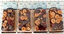 NEW Sew-ology Assorted Buttons Wood-like Look Resin 4 Pkg Lot