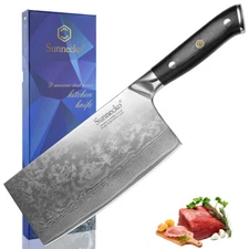 7 inch Chinese Cleaver Knife VG10 Damascus Steel Chef's Cutting Kitchen Knife