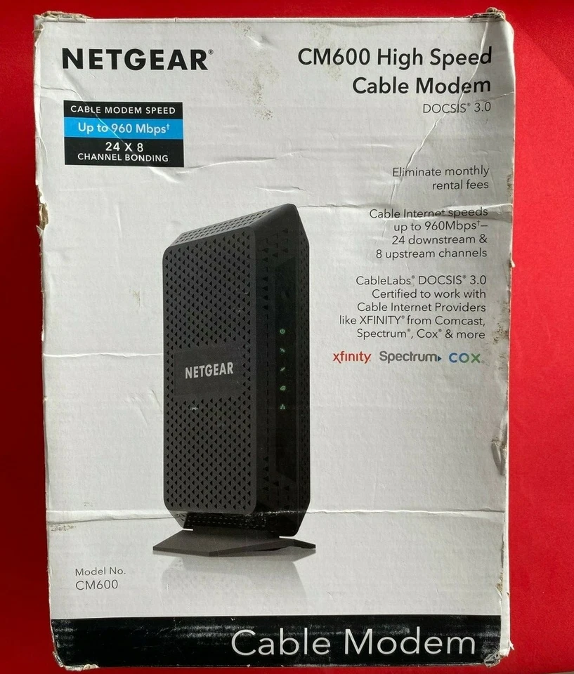 NETGEAR CM600 High Speed Cable Modem DOCSIS 3.0  - Image 4 of 4