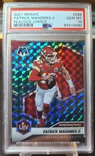 2021 Mosaic Patrick Mahomes II Peacock Choice #288 Gem Mint PSA 10