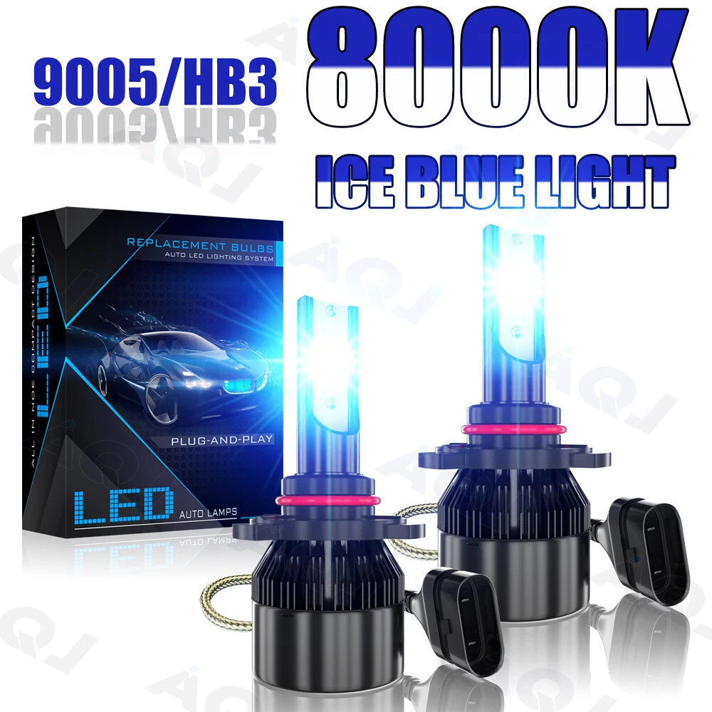 9005 HB3 LED Headlight Bulbs Kit High Beam 120W 2500LM 8000K Ice Blue Best Ever