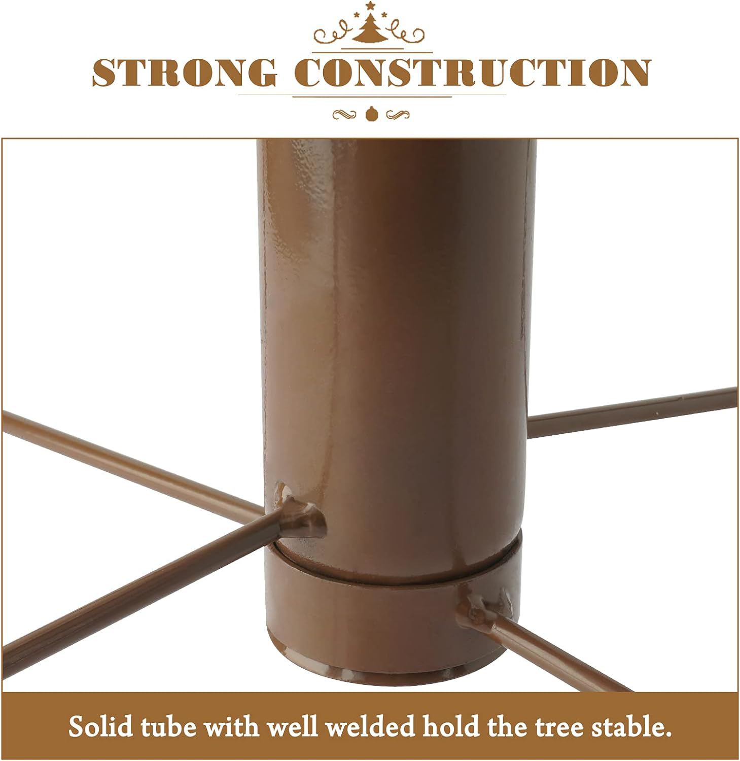 AddGrace Folding Christmas Tree Stand Metal Tree Stand Fits 1.25 Inch