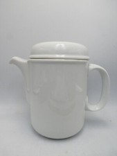 VINTAGE THOMAS GERMAN WHITE CERAMIC TEAPOT COFFEE POT MID CENTURY POTTERY