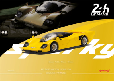 Sparky x Tiny 1:64 Dauer 962 Le Mans - Yellow Diecast Model Car