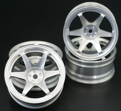 1/10 RC CAR ALUMINIUM FELGEN Te37 6 SP. 6MM OFFSET ''SILBER'' 4 STÜCK # 19906