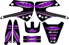 Kx85 FMF Racing Exhaust Graphic Kit 01-12 Purple Decal Sticker Kx100 Kx 100 85