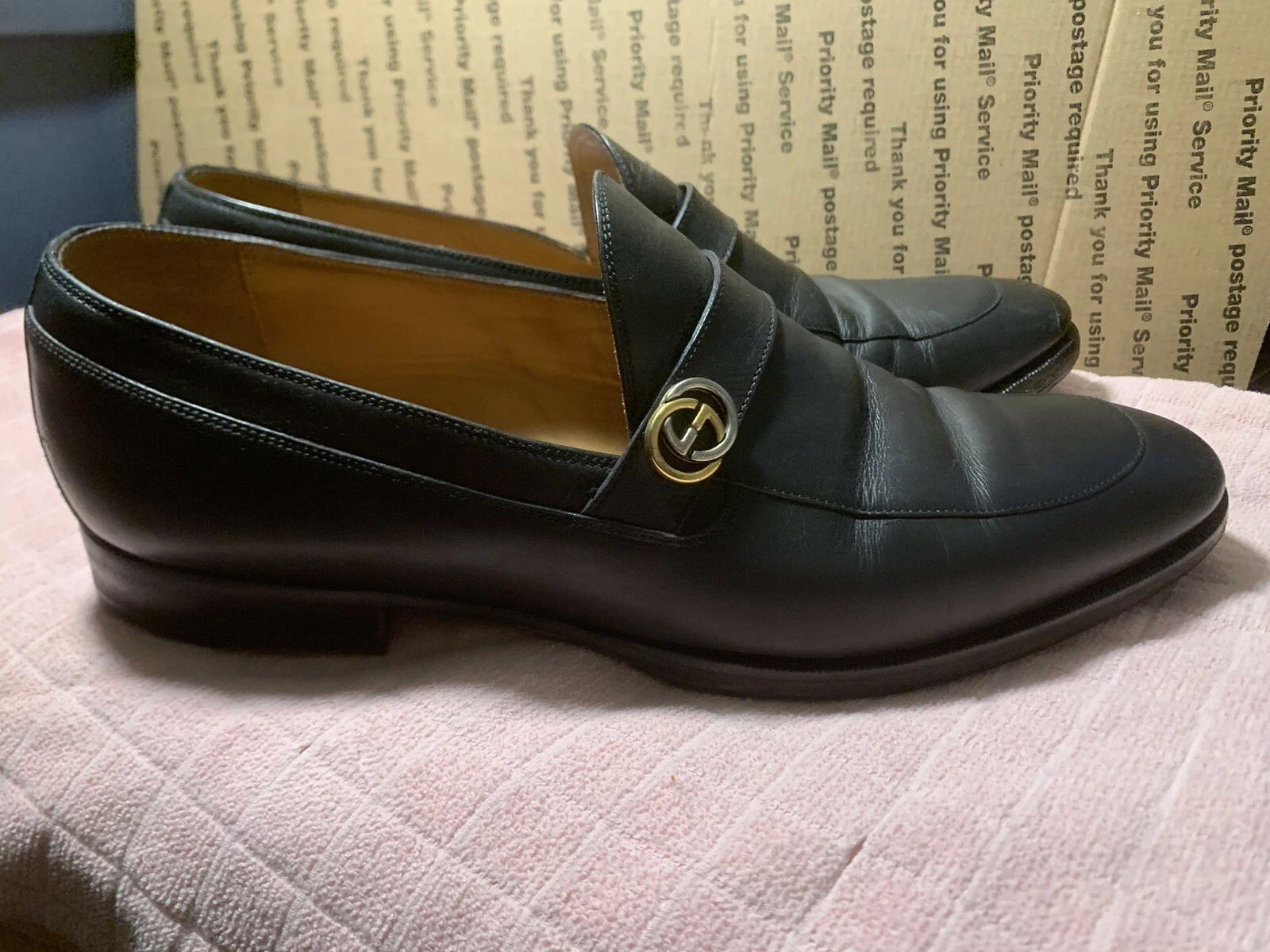 Chaussures habillées Gucci cuir imbriqué G pointure 9,5 US / Made In ITALY homme