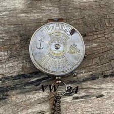 Antiker Messing Taschenkompass 100 Jahre Kalender Vintage Kompass