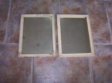 Two Vintage White Chippy Paint Wooden Frame Mirrors