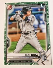 2021 Bowman EDDY DIAZ Camo Parallel #BP-33 Prospect 1st Bowman ROCKIES