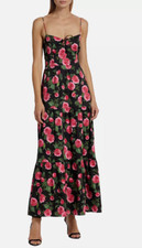 ALICE + OLIVIA CHANTAY FLORAL COTTON MAXI DRESS 0