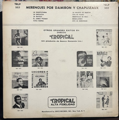 Damiron Y Chapuseaux "Merengues Por Damiron Y Chapuseaux " Vinyl Record LP - Picture 2 of 4