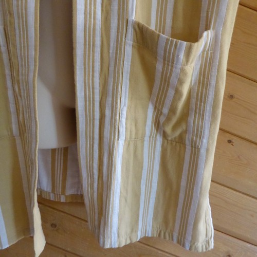 Eileen Fisher Cream Beige Stripe Organic Cotton Kimono Wrap Long Jacket New M - Picture 5 of 13