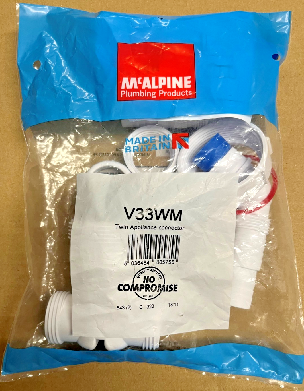 V33WM Washing Machine and Dishwasher Twin Double Appliance Splitter 40mm 43mm