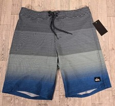 Quiksilver Board Shorts 30 Mens Quick Dry Blue Striped NEW