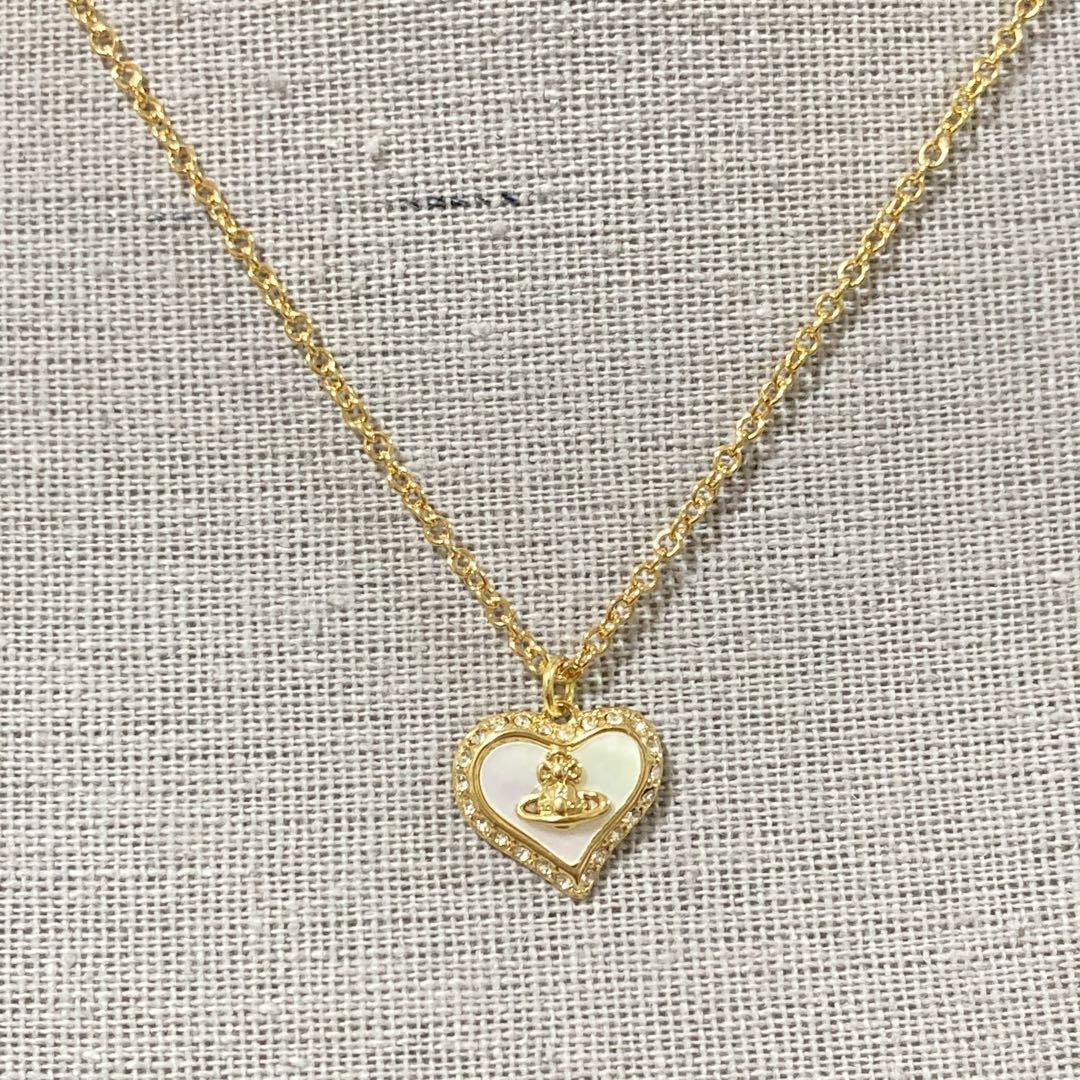 Vivienne Westwood Petra Necklace Gold Shell Heart w