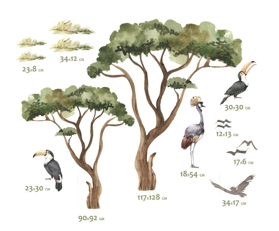 SAVANNA TREE Wall decal for kids safari nursery decor Africa tree wall decal - Image 2 of 2