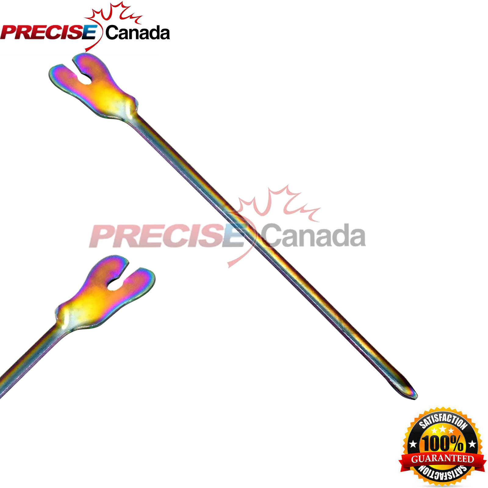 Dental Grooved Director with Probe Tip and Tongue Tie 5" Rainbow