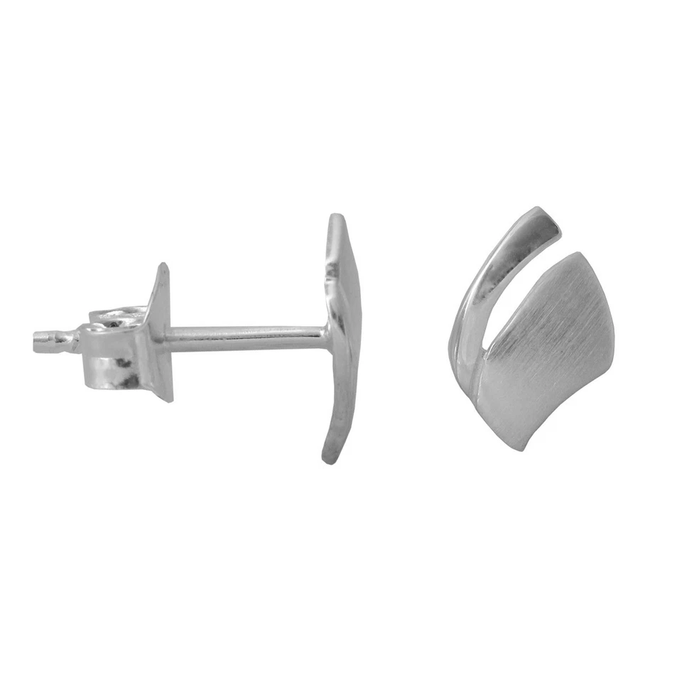 1 Paar Silber Ohrstecker Ohrringe teilmattiert in V-Form 925 Sterling Silber - Bild 1 von 1