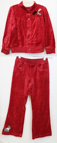 2008 Gymboree Holiday Friends 3Pc Outfit sz 5 NWT Top Pants Socks Red Velvet Dog - Picture 2 of 21