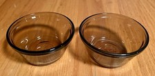 2 L’ovenware Custard Cups Smoke Glass 6 oz Kitchen Baking Made In USA