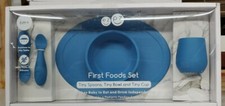ezpz Mini Mat Baby First Foods Set Blue- BPA, BPS, PVC  PHTHALATE FREE