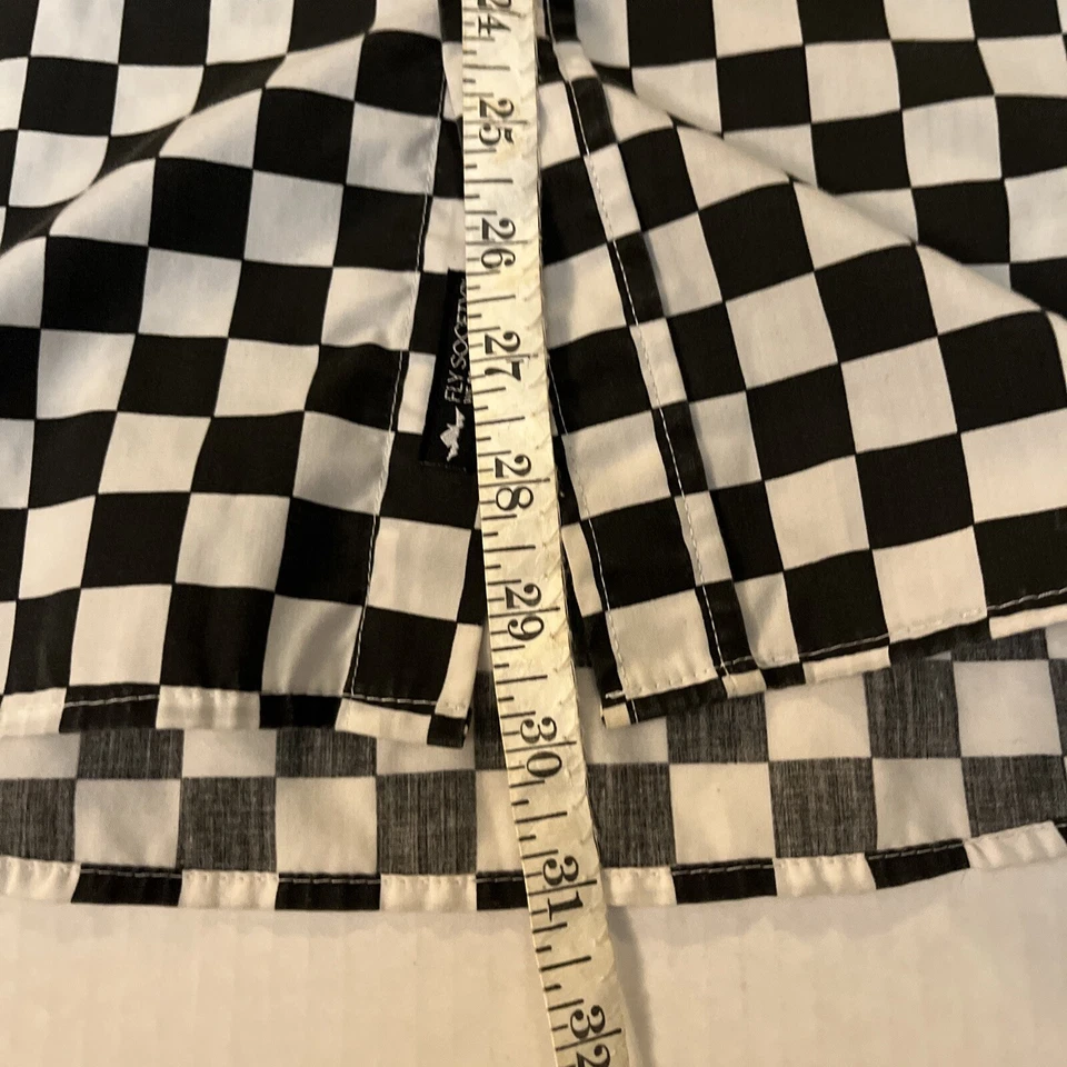 Fly Society 方格纽扣前衬衫男式 L 街头服装 — 第 4/4 张图片