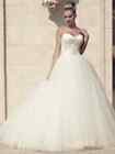 Casablanca Bridal Ivory Silver Embellished Strapless Wedding Gown Size 12 $1800