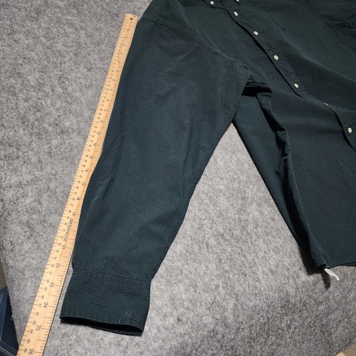 Ralph Lauren Shirt Men's XL Mini Check Button Down Dark Green Pony Classic EUC - Foto 8 di 10