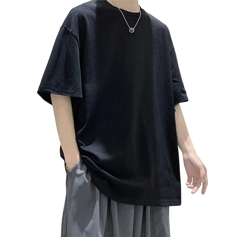 100% Cotton O-Neck Oversized Summer Short Sleeve Men's T Shirt HipHop Streetwear